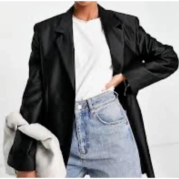 Joie Black Shiny Boyfriend Relaxed Fit Blazer Jacket Women’s Size 2 - Picture 1 of 10